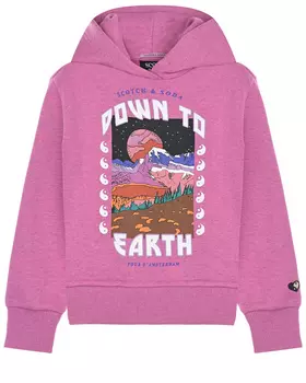 Толстовка-худи сиреневого цвета с принтом Scotch&amp;Soda детская