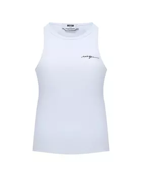 Топ-майка с лого, белая MSGM