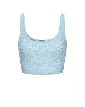 Топ укороченный на лямках, голубой Hinnominate