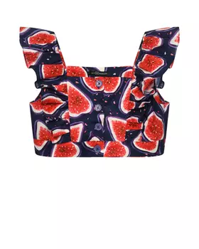 Топ укороченный со сплошным принтом "инжир" Dan Maralex