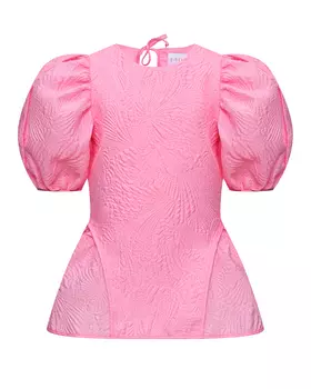 Топ жаккардовый с объемными рукавами, розовый Eirene