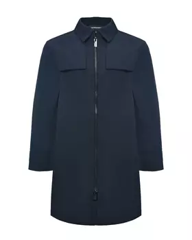 Тренч на молнии прямого кроя, синий Emporio Armani