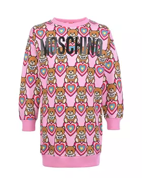 Трикотажное платье со сплошным принтом "медвежата" Moschino детское