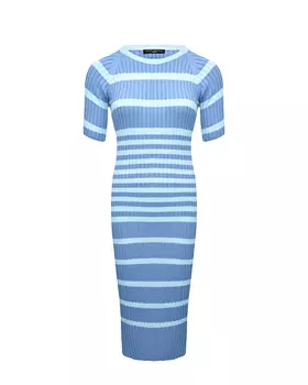 Трикотажное платье в полоску, синее Pietro Brunelli