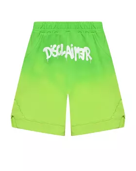 Трикотажные бермуды с белым лого, зеленые Disclaimer