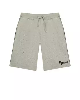 Трикотажные бермуды с лампасами из клепок Dsquared2