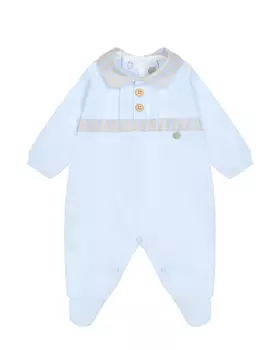 Трикотажный комбинезон с отделкой в полоску Marlu