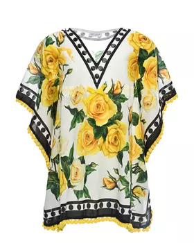 Туника с принтом "желтые розы" Dolce&Gabbana