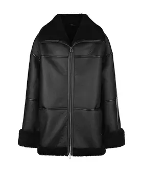 Удлиненная черная дубленка Ploomlé детская