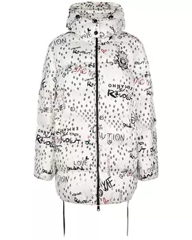 Удлиненная куртка с черно-белым принтом Ermanno Firenze