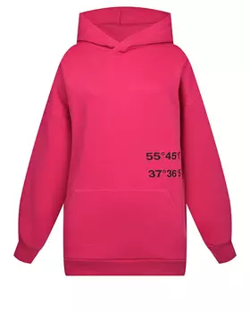 Удлиненная розовая толстовка-худи Flashin