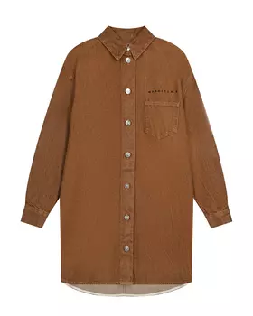 Удлиненная рубашка коричневого цвета MM6 Maison Margiela детская