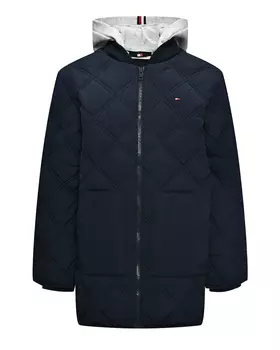 Удлиненная стеганая куртка с капюшоном Tommy Hilfiger