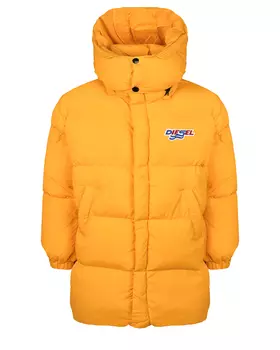 Удлиненная желтая стеганая куртка Diesel детская
