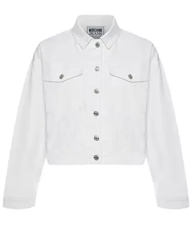 Укороченная джинсовая куртка, белая Mo5ch1no Jeans