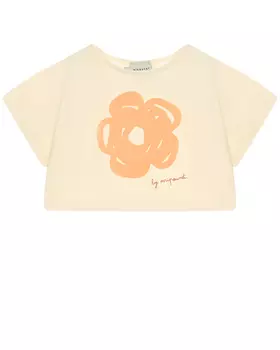 Укороченная футболка с цветочным принтом Mipounet