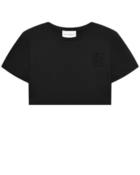 Укороченная футболка с лого в тон Ermanno Scervino