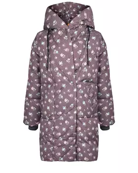 Укороченное пальто-пуховик с принтом "розочки" Naumi