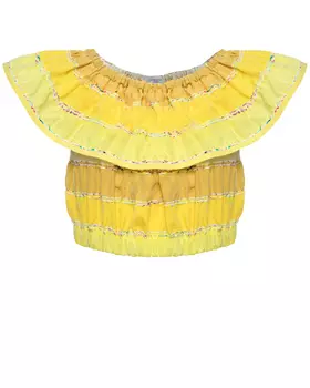 Укороченный топ в полоску с рюшами Paade Mode