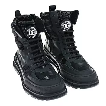 Утепленные черные кроссовки Dolce&amp;Gabbana детские