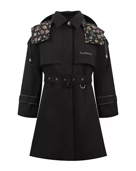 Утепленный черный мембранный тренч Prairie детский