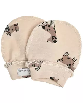 Варежки-царапки с принтом собачки, бежевые Dan Maralex