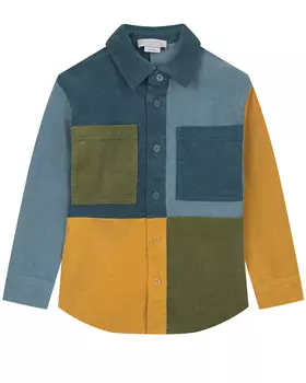 Вельветовая рубашка в стиле color block Stella McCartney детская