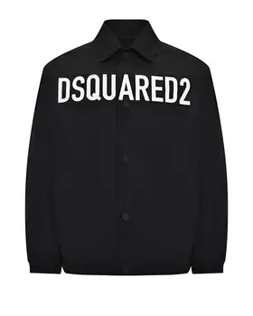 Ветровка с белым лого, черная Dsquared2
