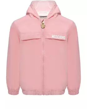 Ветровка с принтом на спине, розовая Moschino