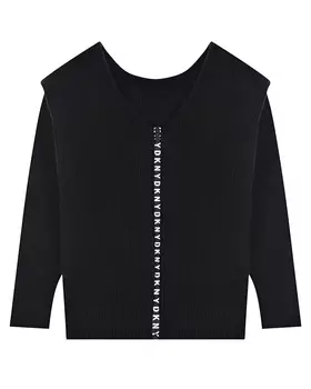 Вязаный джемпер со съемными рукавами DKNY детский