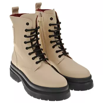 Высокие бежевые ботинки на толстой черной подошве Bikkembergs детские