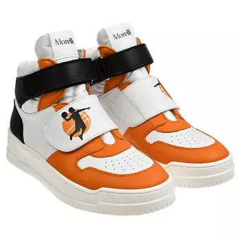 Высокие кеды с лого, оранжевые Morelli