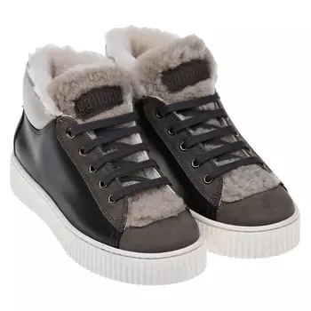 Высокие кеды с отделкой из овчины Gallucci детские