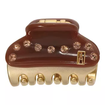 Заколка-краб мини, коричневый Alexander de Paris