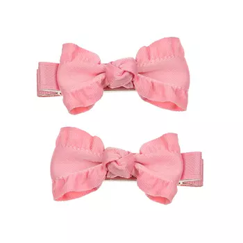 Заколка персиковый бантик с воланами, 2 шт Tais