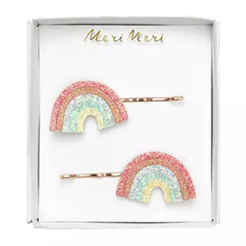 Заколки для волос "Радуга" с блестками ( в наборе 2 шт) Meri Meri детские