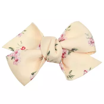 Зажим для волос бантик с цветочками, бежевый Tais