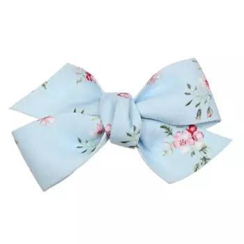 Зажим для волос бантик с цветочками, голубой Tais детский