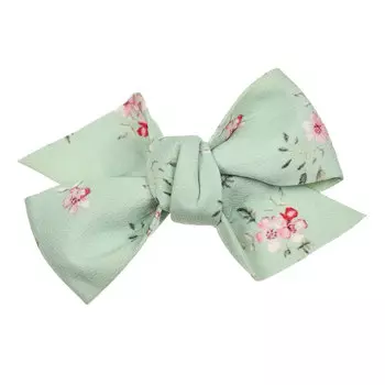 Зажим для волос бантик с цветочками, зеленый Tais