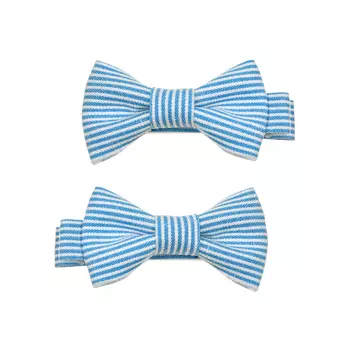 Зажим для волос бантик в полоску голубой, 2 шт Tais
