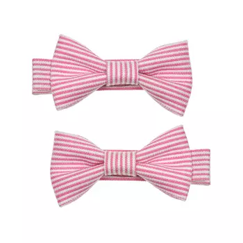 Зажим для волос бантик в полоску розовый, 2 шт Tais