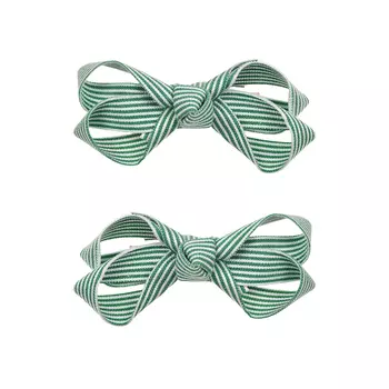 Зажим для волос в полоску зеленый, 2 шт Tais