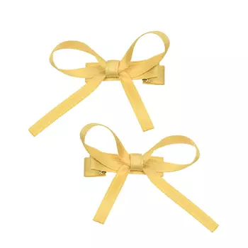 Зажим для волос желтый в виде бантика, 2 шт Tais