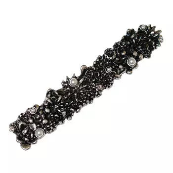 Зажим с жемчугом (металл, окисленное серебро) Benten