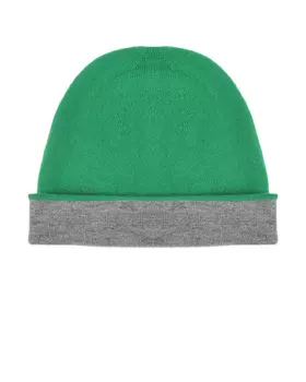Зеленая шапка с серым отворотом Naumi детская
