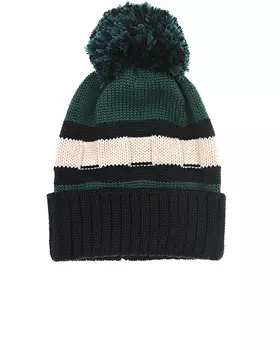 Зеленая шапка с шерстяным помпоном Catya детская