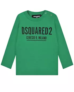 Зеленая толстовка с черным лого Dsquared2 детская