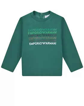 Зеленая толстовка с логотипом Emporio Armani детская