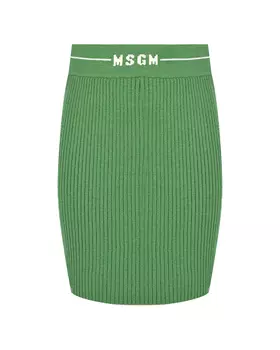 Зеленая юбка с белым лого MSGM детская