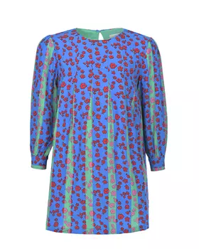 Зелено-голубое платье с цветочным принтом Stella McCartney детское